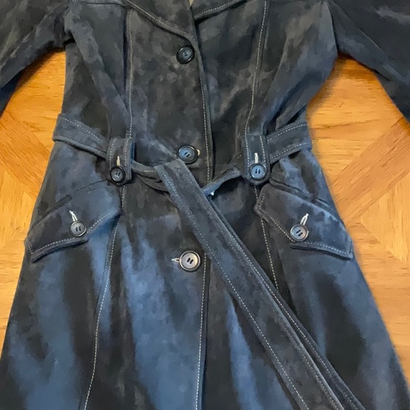 Danier navy blue suede coat - Picture 7 of 11